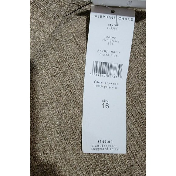 Josephine Chaus Button Down Rich Brown Expedition Blazer 16 Womens - Picture 8 of 9